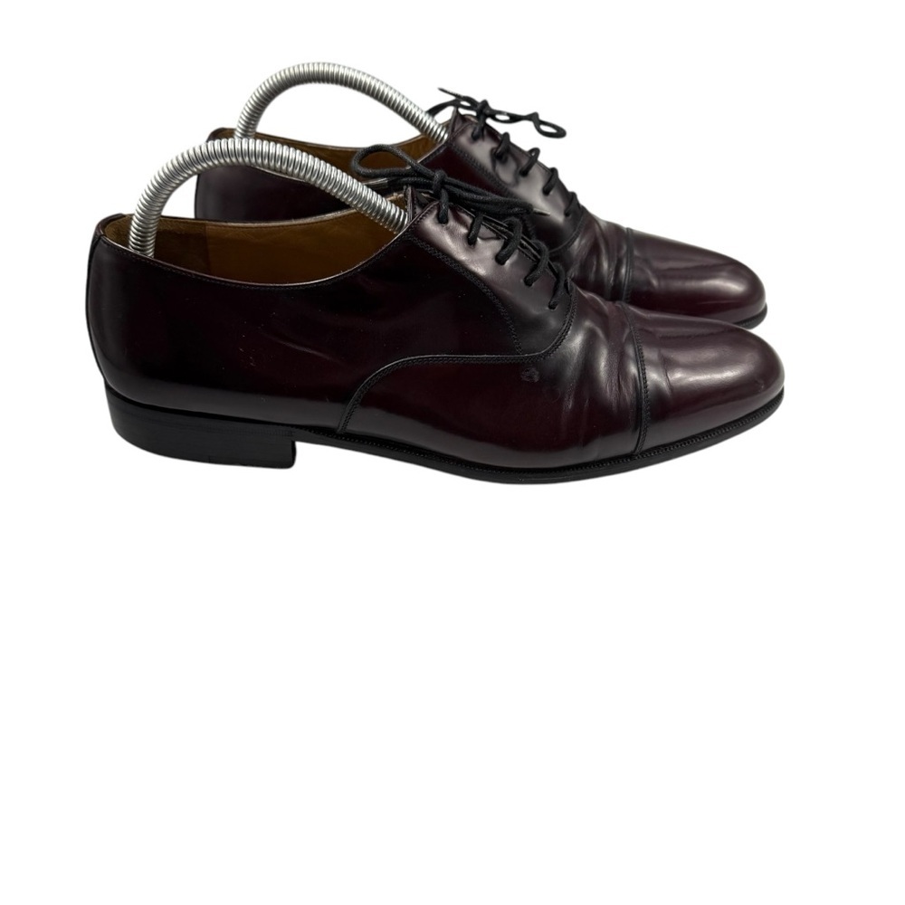 Caporicci cap toe burgundy leather oxford shoes size 9.5 32113 hand made Italy